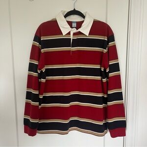 Old Navy Red and Black Rugby Shirt